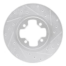 R1 81-88 Nissan Maxima Front Right Drilled & Slotted Silver Brake Rotor