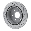 R1 03-05 Chevrolet Express 2500 Rear Left Drilled & Slotted Silver Brake Rotor
