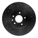 R1 95-06 Jaguar XJR Rear Right Drilled & Slotted Black Brake Rotor