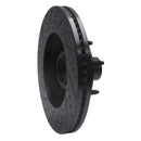 R1 04-06 Ford E-150 Front Right Drilled & Slotted Black Brake Rotor