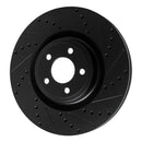 R1 20-25 Ford Police Interceptor Utility Front Left Drilled & Slotted Black Brake Rotor