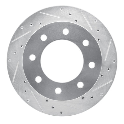 R1 99-25 Chevrolet Express 3500 Rear Right Drilled & Slotted Silver Brake Rotor