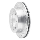 R1 03-05 Chevrolet Suburban 2500 Rear Right Drilled & Slotted Silver Brake Rotor