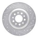 R1 14-23 Jeep Cherokee Rear Right Drilled & Slotted Silver Brake Rotor