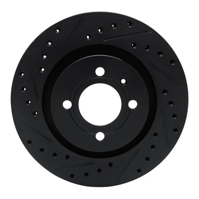 R1 90-93 Volkswagen CORRADO Front Left Drilled & Slotted Black Brake Rotor