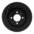 R1 90-93 Volkswagen CORRADO Front Left Drilled & Slotted Black Brake Rotor