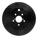 R1 17-25 Subaru BRZ Front & Rear Drilled & Slotted Black Brake Rotor Set