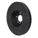 R1 08-19 BMW X5 Front Left Drilled & Slotted Black Brake Rotor