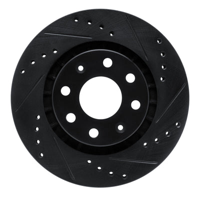 R1 04-17 Chevrolet AVEO5 Front Right Drilled & Slotted Black Brake Rotor