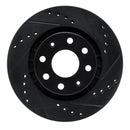 R1 04-17 Chevrolet AVEO5 Front Right Drilled & Slotted Black Brake Rotor