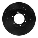 R1 87-89 Dodge Raider Front Left Drilled & Slotted Black Brake Rotor