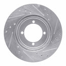 R1 84-90 Dodge COLT Front Left Drilled & Slotted Silver Brake Rotor