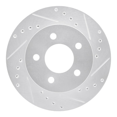 R1 91-94 Ford Crown Victoria Front Right Drilled & Slotted Silver Brake Rotor