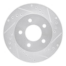 R1 91-94 Ford Crown Victoria Front Right Drilled & Slotted Silver Brake Rotor