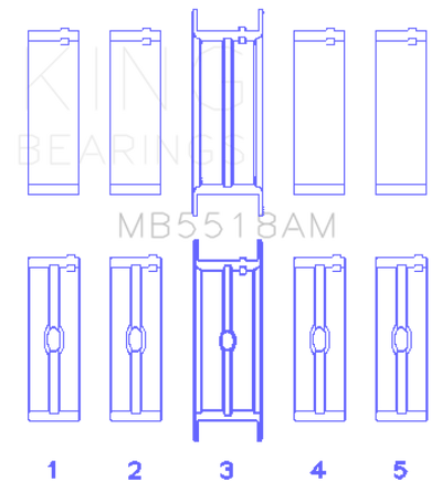 King Engine Bearings AMC / Jeep 390 & 401 (Undersize 0.20IN) Crankshaft Main Bearing Set