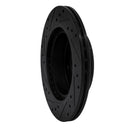 R1 87-89 Nissan 300ZX Turbo Rear Right Drilled & Slotted Black Brake Rotor