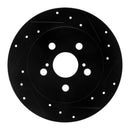 R1 09-24 Lexus CT200h Rear Drilled & Slotted Black Brake Rotor Set