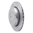 R1 10-16 Hyundai Genesis Coupe Rear Drilled & Slotted Silver Brake Rotor Set