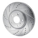 R1 07-15 Infiniti G37 Front Drilled & Slotted Silver Brake Rotor Set
