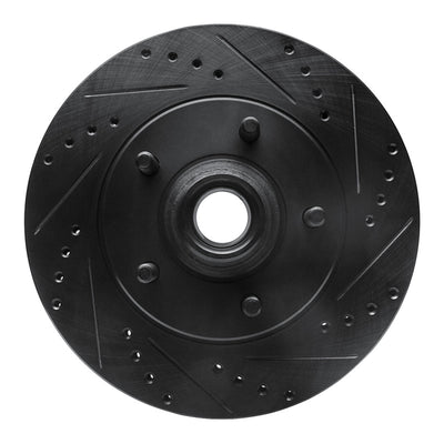 R1 00-04 Ford F-150 RWD Front Right Drilled & Slotted Black Brake Rotor
