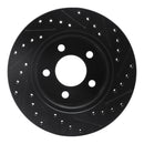 R1 90-99 Jeep Cherokee Front Left Drilled & Slotted Black Brake Rotor