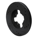 R1 84-86 Nissan 300ZX Front Left Drilled & Slotted Black Brake Rotor
