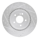 R1 1998-2009 Chrysler Crossfire Rear Right Drilled & Slotted Silver Brake Rotor