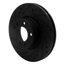 R1 93-97 BMW 850CI Front Left Drilled & Slotted Black Brake Rotor