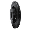 R1 05-22 Mitsubishi Outlander PHEV Front Right Drilled & Slotted Black Brake Rotor