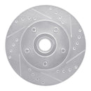 R1 70-72 Dodge CHALLENGER Front Right Drilled & Slotted Silver Brake Rotor