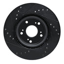 R1 12-16 Honda CR-V Front Right Drilled & Slotted Black Brake Rotor