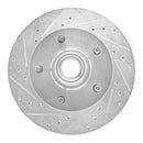 R1 94-03 Ford E-150 Econoline Front Left Drilled & Slotted Silver Brake Rotor