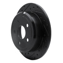 R1 07-18 Jeep Wrangler Rear Left Drilled & Slotted Black Brake Rotor