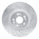 R1 20-25 Mercedes-Benz GLE350 Front Right Drilled & Slotted Silver Brake Rotor