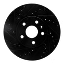R1 10-25 Buick Allure Front Left Drilled & Slotted Black Brake Rotor