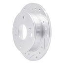 R1 85-87 Toyota Corolla (US/Canada) Rear Left Drilled & Slotted Silver Brake Rotor