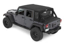 Bestop 07-18 Jeep Wrangler JK 4-Door Halftop Conversion Kit (Premium Black Twill)