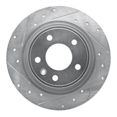 R1 11-19 Buick CASCADA Rear Left Drilled & Slotted Silver Brake Rotor