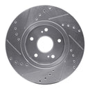 R1 10-13 Suzuki Kizashi Front Right Drilled & Slotted Silver Brake Rotor