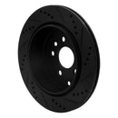 R1 08-12 Land Rover LR2 Rear Left Drilled & Slotted Black Brake Rotor