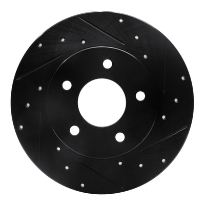 R1 92-05 Buick Park Avenue Rear Right Drilled & Slotted Black Brake Rotor