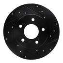R1 92-05 Buick Park Avenue Rear Right Drilled & Slotted Black Brake Rotor