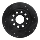 R1 05-18 Audi A3 Rear Drilled & Slotted Black Brake Rotor Set