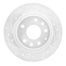 R1 16-18 Mazda CX-3 Rear Left Drilled & Slotted Silver Brake Rotor