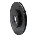 R1 07-15 Mini Cooper (Excl Clubman) Front Right Drilled & Slotted Black Brake Rotor
