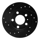 R1 98-24 Audi A1 (Mexico) Rear Right Drilled & Slotted Black Brake Rotor