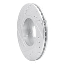R1 98-04 Ford CONTOUR Front Right Drilled & Slotted Silver Brake Rotor