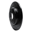 R1 07-18 Volvo S60 Cross Country Rear Right Drilled & Slotted Black Brake Rotor