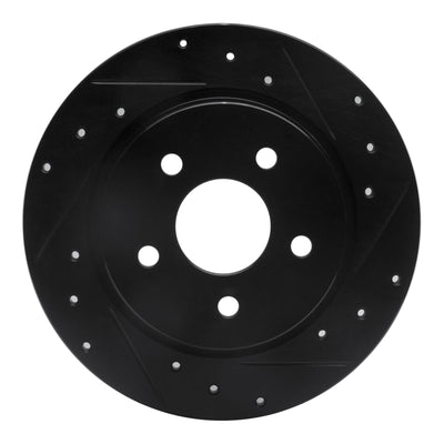 R1 06-12 Mercedes-Benz R320 Rear Right Drilled & Slotted Black Brake Rotor