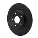 R1 12-20 Chrysler Town & Country Rear Left Drilled & Slotted Black Brake Rotor